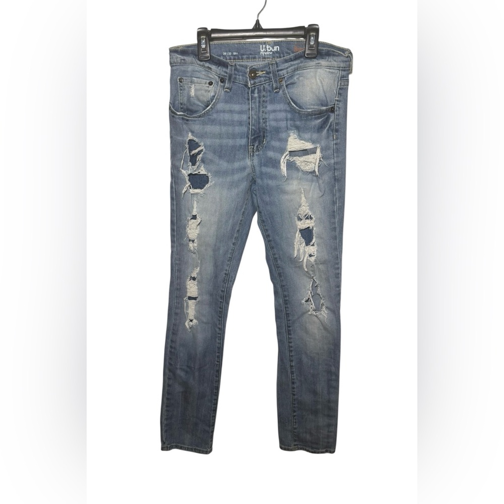 Urban Pipeline Stylish Blue Distressed Women’s Jeans Size 29/32 Slim